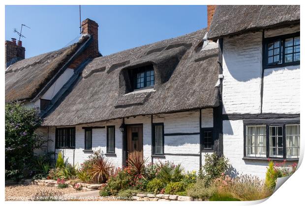 Picturesque Thatched Cottages in Wendover Print by Kevin Hellon