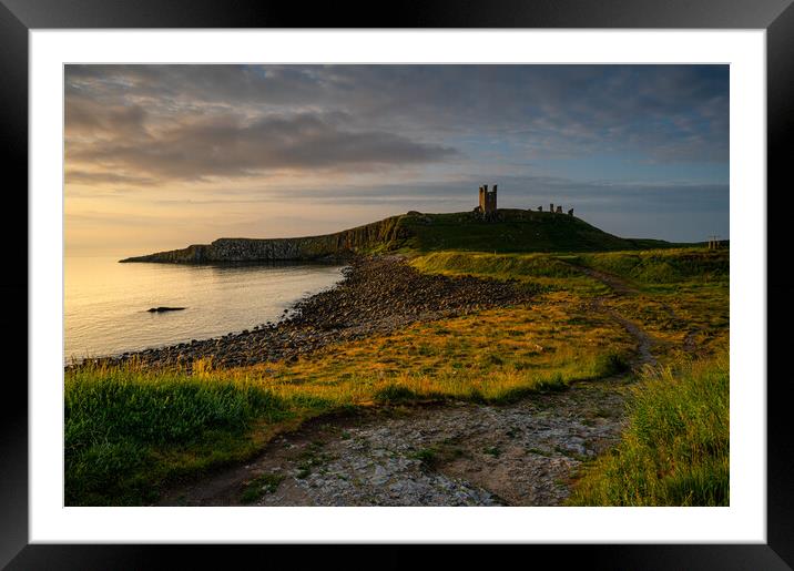 Dunstaburgh castle, Northumberland, UK Framed Mounted Print by Michael Brookes