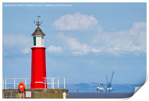 Watchet Lighthouse Somerset Print by Alison Chambers