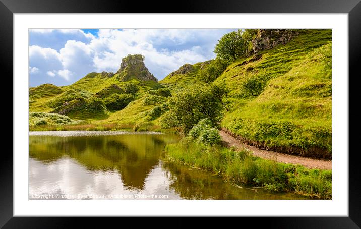 Pond, Path and Castle Ewen Framed Mounted Print by Darrell Evans