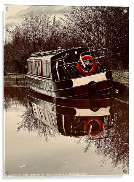 Narrow boat on the canal  Acrylic by Kevin Cherrington