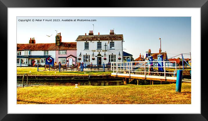 The Old Ship And Lock At Heybridge Basin Framed Mounted Print by Peter F Hunt