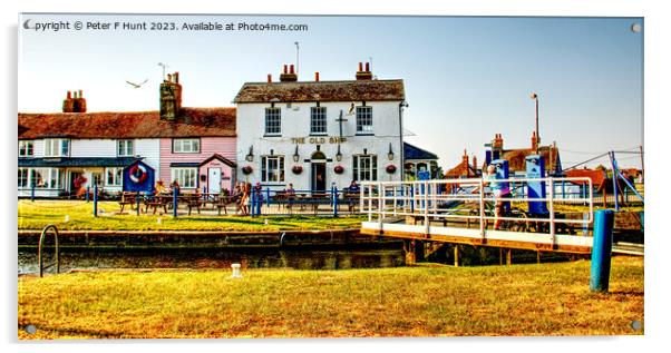 The Old Ship And Lock At Heybridge Basin Acrylic by Peter F Hunt