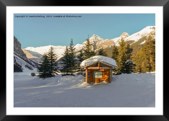 Snowy Serenity: Lake Louise and the Majestic Mountains Framed Mounted Print by rawshutterbug 