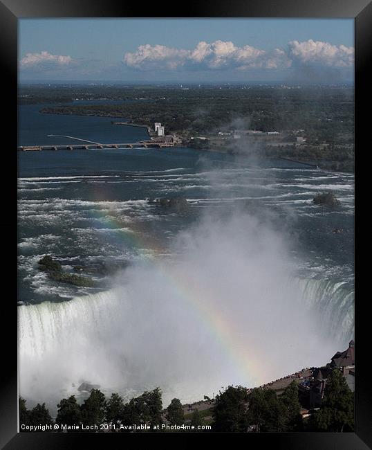 Rainbow Over Niagara Falls Framed Print by Marie Loch