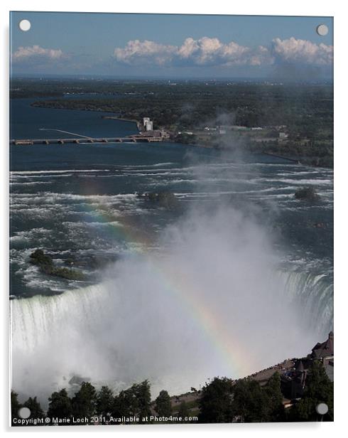 Rainbow Over Niagara Falls Acrylic by Marie Loch