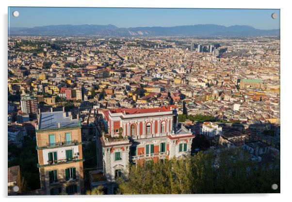 Naples Cityscape In Italy Acrylic by Artur Bogacki