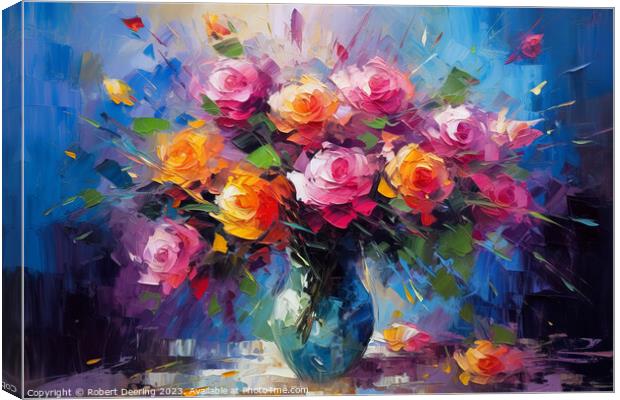 Vibrant Rose Medley Canvas Print by Robert Deering