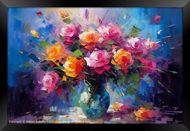 Vibrant Rose Medley Framed Print by Robert Deering