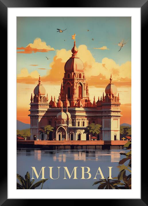 Mumbai 1950s Travel Poster Framed Mounted Print by Picture Wizard