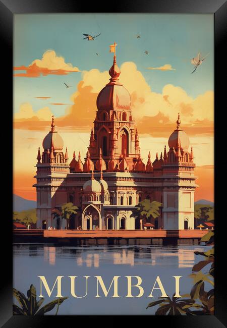 Mumbai 1950s Travel Poster Framed Print by Picture Wizard