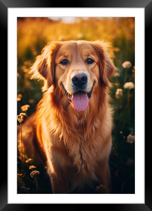 Golden Retriever Portrait Framed Mounted Print by Picture Wizard