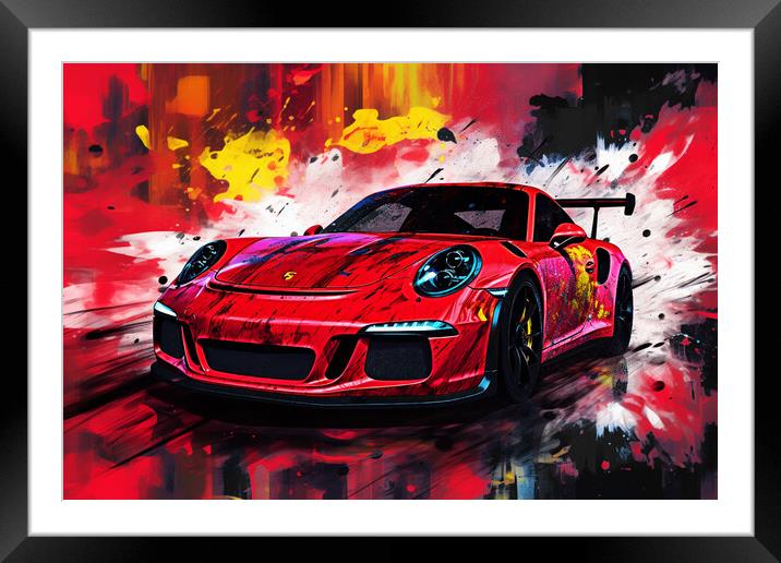 GT3 RS Splatter Framed Mounted Print by Picture Wizard