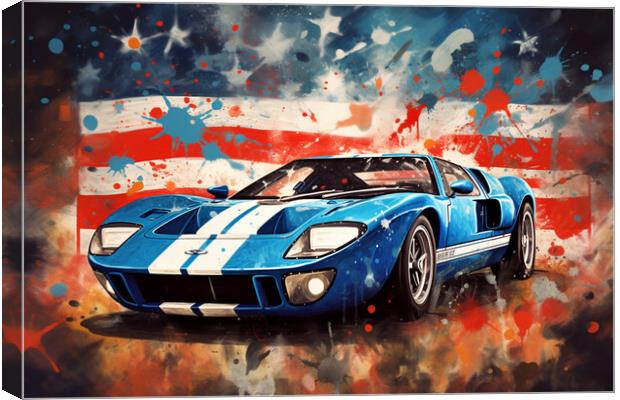 GT40 Splatter Canvas Print by Picture Wizard