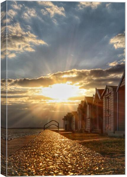 Hometown Brightlingsea sunset  Canvas Print by Tony lopez