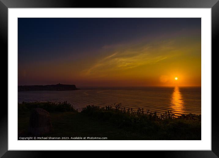 Scarborough South Bay sunrise Framed Mounted Print by Michael Shannon