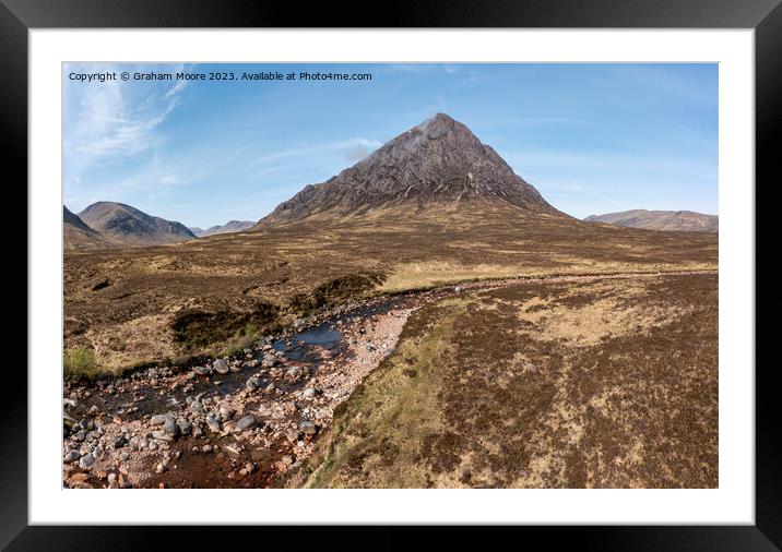 Buachaille Etive Mor and River Coupall Framed Mounted Print by Graham Moore