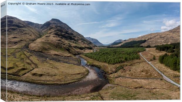 Glen Etive looking south Canvas Print by Graham Moore
