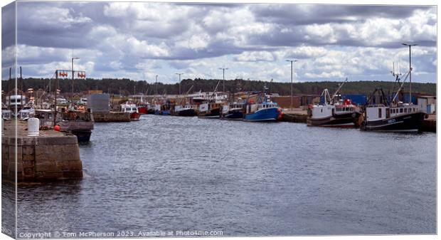 "A Serene Seascape at Burghead Harbour" Canvas Print by Tom McPherson