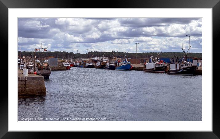 "A Serene Seascape at Burghead Harbour" Framed Mounted Print by Tom McPherson