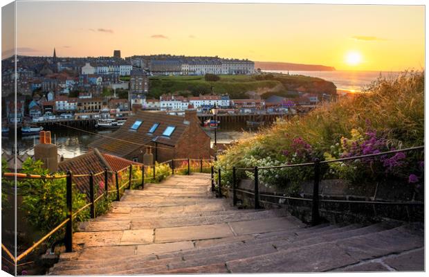 Whitby sunset Canvas Print by Kevin Elias