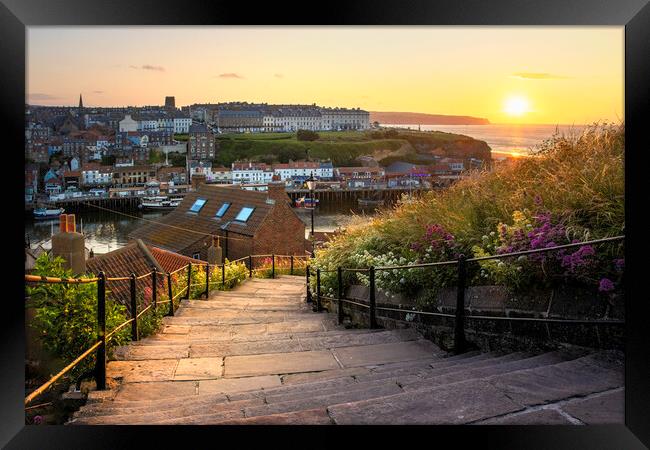 Whitby sunset Framed Print by Kevin Elias