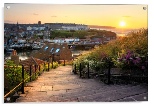 Whitby sunset Acrylic by Kevin Elias