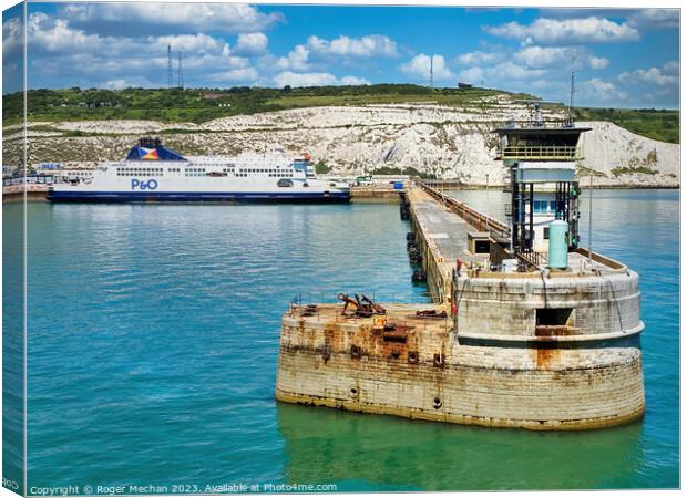 Dover Port and ferry Canvas Print by Roger Mechan