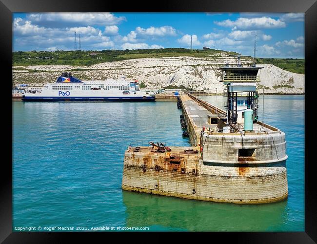 Dover Port and ferry Framed Print by Roger Mechan