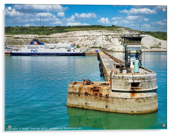 Dover Port and ferry Acrylic by Roger Mechan
