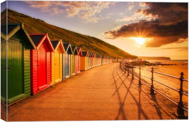 Whitby's Beachside Haven at Dusk Canvas Print by Kevin Elias