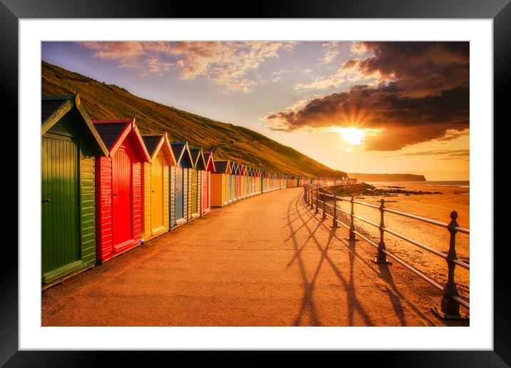 Whitby's Beachside Haven at Dusk Framed Mounted Print by Kevin Elias
