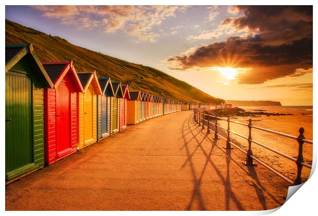 Whitby's Beachside Haven at Dusk Print by Kevin Elias