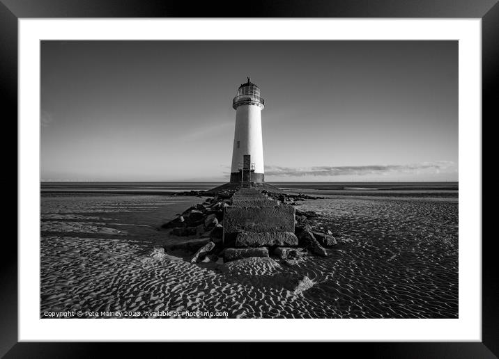 Point of Ayr Lighthouse Framed Mounted Print by Pete Mainey