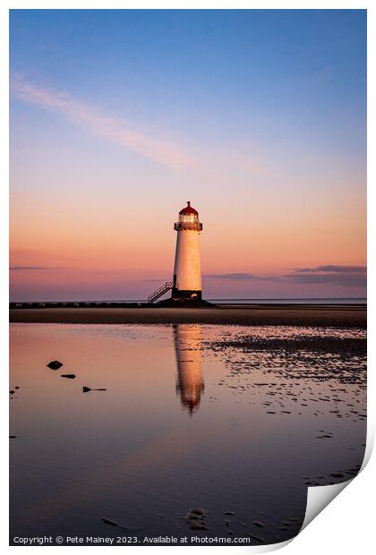 Point Of Ayr Lighthouse Print by Pete Mainey