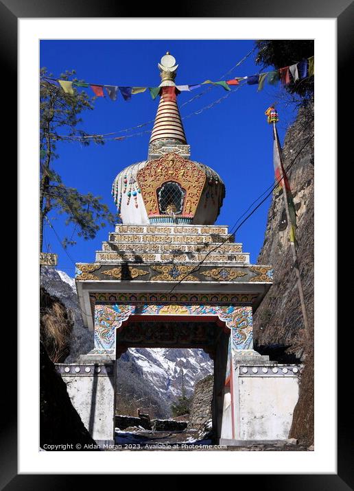 Tibetan Stupa  Framed Mounted Print by Aidan Moran