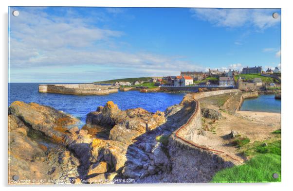 Portsoy Village 17th Century Harbour Aberdeenshire Scotland   Acrylic by OBT imaging