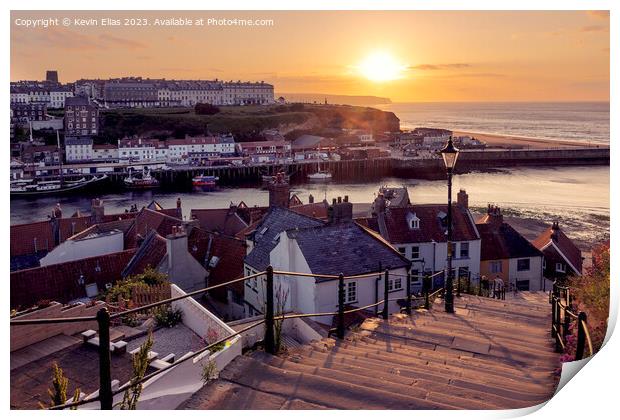 199 Whitby steps Print by Kevin Elias