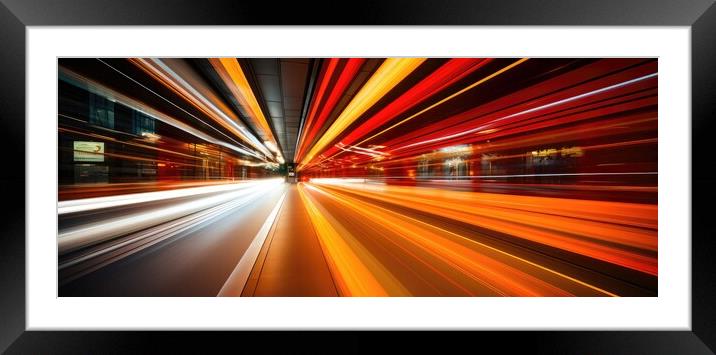 Convergence of lights Framed Mounted Print by Massimiliano Leban