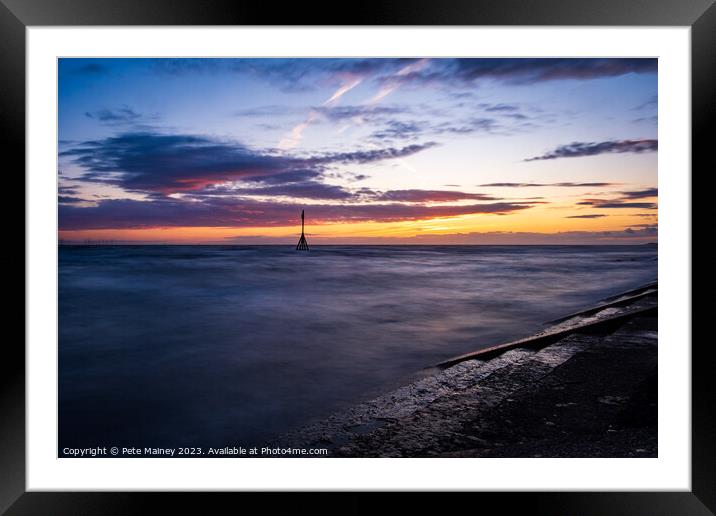 Sunset at Crosby Beach Framed Mounted Print by Pete Mainey