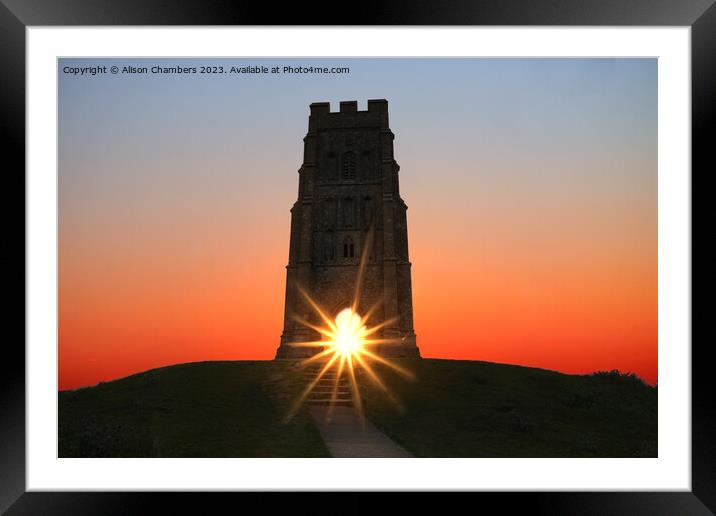 Glastonbury Tor Sunrise Framed Mounted Print by Alison Chambers