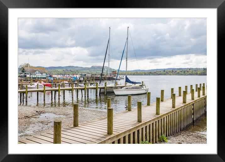 Jettys at Waterhead Framed Mounted Print by Jason Wells