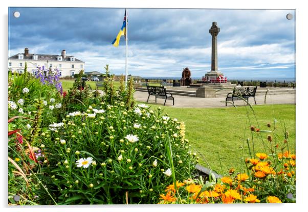 Seaham War Memorial and Seafront Acrylic by Tim Hill