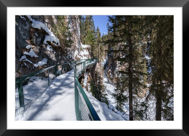 Winter's Frozen Beauty Path to Johnson Creek Upper Framed Mounted Print by rawshutterbug 