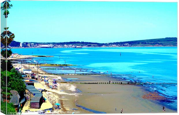 "Ethereal Tranquility: A Glimpse of Sandown Bay" Canvas Print by john hill