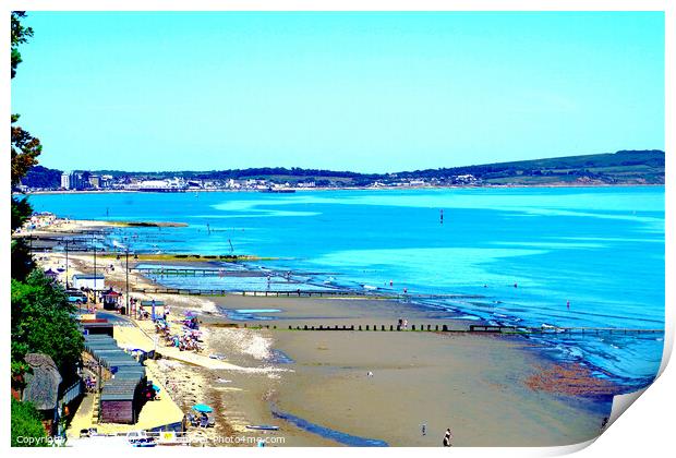 "Ethereal Tranquility: A Glimpse of Sandown Bay" Print by john hill