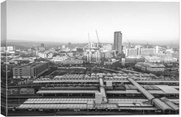 Sheffield Skyline Black and White Canvas Print by Apollo Aerial Photography