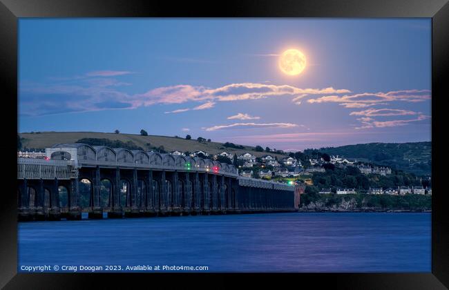 Buck Moon over the Tay Bridge  Framed Print by Craig Doogan