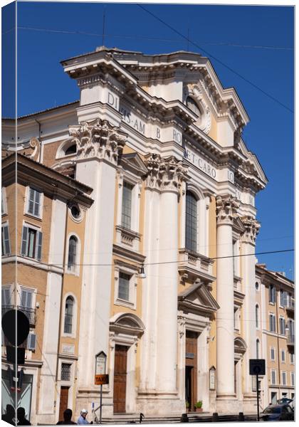 Sant Ambrogio e Carlo al Corso Basilica In Rome Canvas Print by Artur Bogacki