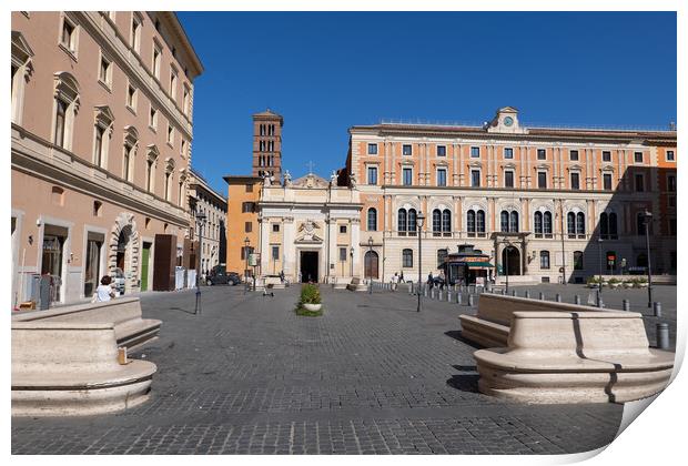 Piazza San Silvestro City Square in Rome Print by Artur Bogacki